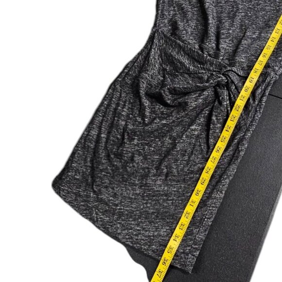 IRO Twist Front Cotton Wool Long Sleeve Dress, Heathered Gray Black, Size Large - Picture 6 of 8